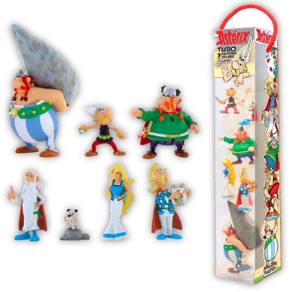 Asterix "Dorfbewohner- Tube 7 Figuren" von Plastoy mit Verpackung